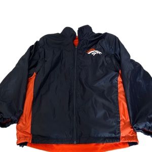Pro Player Denver Broncos Reversible Full Zip Fleece Orange/Navy Jacket/Vest XL